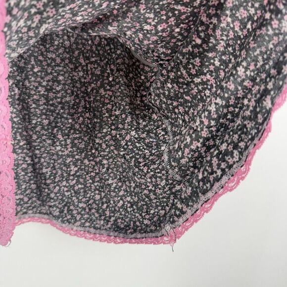 Rene Rofe Black & Pink Floral Sleep Tank Top Lounge Size Medium - Picture 5 of 8